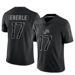 Men's Dominik Eberle Detroit Lions No.17 Limited Reflective Jersey - Black