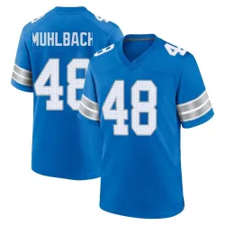 Men's Don Muhlbach Detroit Lions No.48 Game 2nd Jersey - Blue