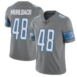 Men's Don Muhlbach Detroit Lions No.48 Limited Color Rush Steel Vapor Untouchable Jersey