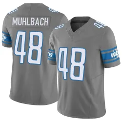 Men's Don Muhlbach Detroit Lions No.48 Limited Silver Vapor F.U.S.E. Jersey