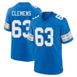 Men's Duke Clemens Detroit Lions No.63 Game 2nd Jersey - Blue