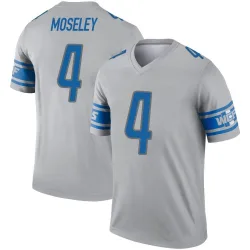Men's Emmanuel Moseley Detroit Lions No.4 Legend Inverted Jersey - Gray