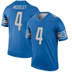 Men's Emmanuel Moseley Detroit Lions No.4 Legend Jersey - Blue