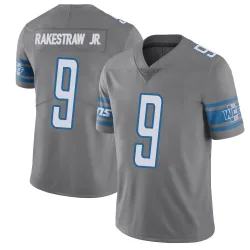 Men's Ennis Rakestraw Jr. Detroit Lions No.9 Limited Color Rush Steel Vapor Untouchable Jersey