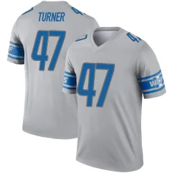 Men's Ezekiel Turner Detroit Lions No.47 Legend Inverted Jersey - Gray