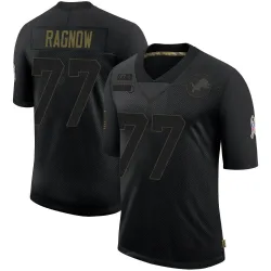 Men's Frank Ragnow Detroit Lions No.77 Limited 2020 Salute To Service Jersey - Black