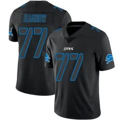 Men's Frank Ragnow Detroit Lions No.77 Limited Jersey - Black Impact