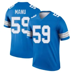 Men's Giovanni Manu Detroit Lions No.59 Legend 2nd Jersey - Blue