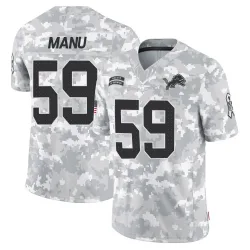 Men's Giovanni Manu Detroit Lions No.59 Limited 2024 Salute to Service Jersey - Arctic Camo