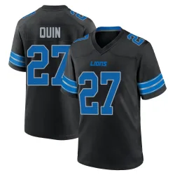 Men's Glover Quin Detroit Lions No.27 Game Alternate 2nd Jersey - Black