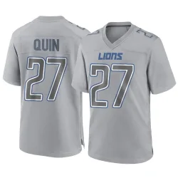 Men's Glover Quin Detroit Lions No.27 Game Atmosphere Fashion Jersey - Gray