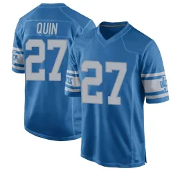Men's Glover Quin Detroit Lions No.27 Game Throwback Vapor Untouchable Jersey - Blue