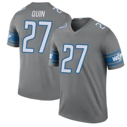 Men's Glover Quin Detroit Lions No.27 Legend Color Rush Steel Jersey