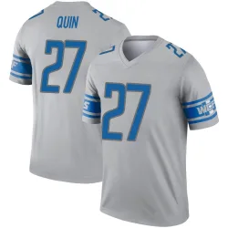 Men's Glover Quin Detroit Lions No.27 Legend Inverted Jersey - Gray