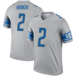Men's Hendon Hooker Detroit Lions No.2 Legend Inverted Jersey - Gray