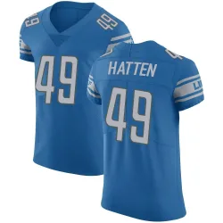 Men's Hogan Hatten Detroit Lions No.49 Elite Team Color Vapor Untouchable Jersey - Blue