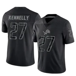 Men's Ian Kennelly Detroit Lions No.27 Limited Reflective Jersey - Black