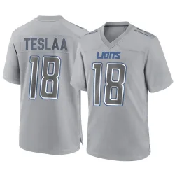 Men's Isaac TeSlaa Detroit Lions No.18 Game Atmosphere Fashion Jersey - Gray