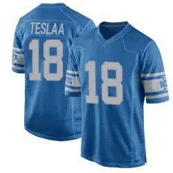 Men's Isaac TeSlaa Detroit Lions No.18 Game Throwback Vapor Untouchable Jersey - Blue