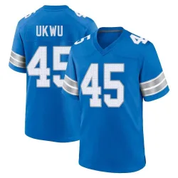 Men's Isaac Ukwu Detroit Lions No.45 Game 2nd Jersey - Blue