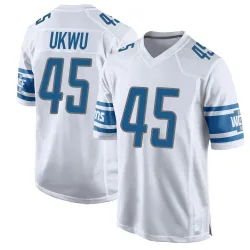 Men's Isaac Ukwu Detroit Lions No.45 Game Jersey - White