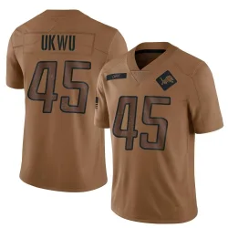 Men's Isaac Ukwu Detroit Lions No.45 Limited 2023 Salute To Service Jersey - Brown