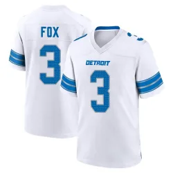 Men's Jack Fox Detroit Lions No.3 Game 2nd Jersey - White