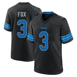 Men's Jack Fox Detroit Lions No.3 Game Alternate 2nd Jersey - Black