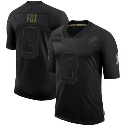 Men's Jack Fox Detroit Lions No.3 Limited 2020 Salute To Service Jersey - Black