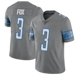 Men's Jack Fox Detroit Lions No.3 Limited Color Rush Steel Vapor Untouchable Jersey