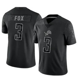 Men's Jack Fox Detroit Lions No.3 Limited Reflective Jersey - Black
