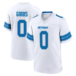 Men's Jahmyr Gibbs Detroit Lions No.0 Game 2nd Jersey - White