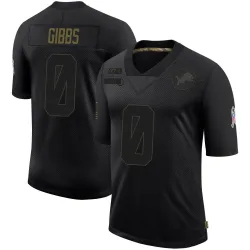 Men's Jahmyr Gibbs Detroit Lions No.0 Limited 2020 Salute To Service Jersey - Black