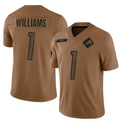 Men's Jameson Williams Detroit Lions No.1 Limited 2023 Salute To Service Jersey - Brown