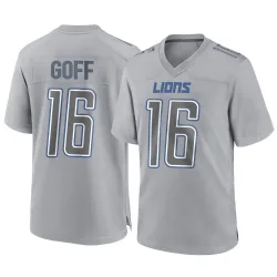 Men's Jared Goff Detroit Lions No.16 Game Atmosphere Fashion Jersey - Gray