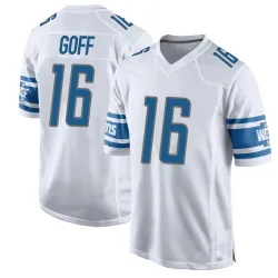 Men's Jared Goff Detroit Lions No.16 Game Jersey - White