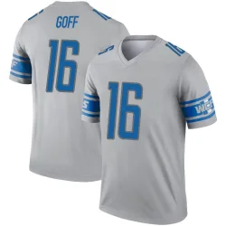 Men's Jared Goff Detroit Lions No.16 Legend Inverted Jersey - Gray