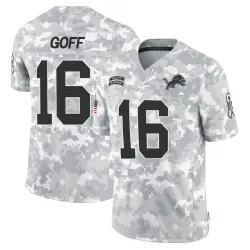 Men's Jared Goff Detroit Lions No.16 Limited 2024 Salute to Service Jersey - Arctic Camo