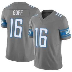 Men's Jared Goff Detroit Lions No.16 Limited Silver Vapor F.U.S.E. Jersey