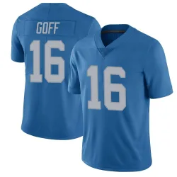 Men's Jared Goff Detroit Lions No.16 Limited Throwback Vapor Untouchable Jersey - Blue