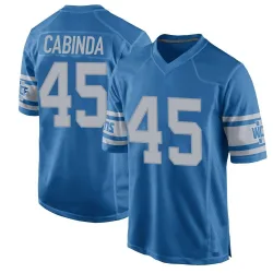 Men's Jason Cabinda Detroit Lions No.45 Game Throwback Vapor Untouchable Jersey - Blue