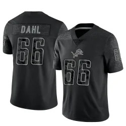 Men's Joe Dahl Detroit Lions No.66 Limited Reflective Jersey - Black
