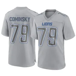 Men's John Cominsky Detroit Lions No.79 Game Atmosphere Fashion Jersey - Gray