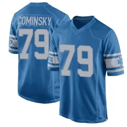 Men's John Cominsky Detroit Lions No.79 Game Throwback Vapor Untouchable Jersey - Blue