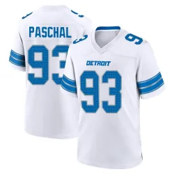 Men's Josh Paschal Detroit Lions No.93 Game 2nd Jersey - White
