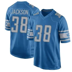Men's Justin Jackson Detroit Lions No.38 Game Team Color Jersey - Blue