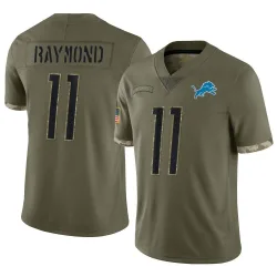 Men's Kalif Raymond Detroit Lions No.11 Limited 2022 Salute To Service Jersey - Olive