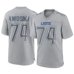 Men's Kayode Awosika Detroit Lions No.74 Game Atmosphere Fashion Jersey - Gray