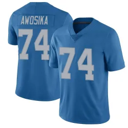 Men's Kayode Awosika Detroit Lions No.74 Limited Throwback Vapor Untouchable Jersey - Blue