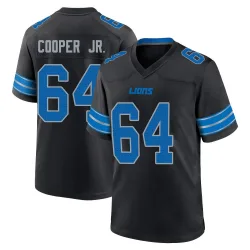 Men's Keith Cooper Jr. Detroit Lions No.64 Game Alternate 2nd Jersey - Black